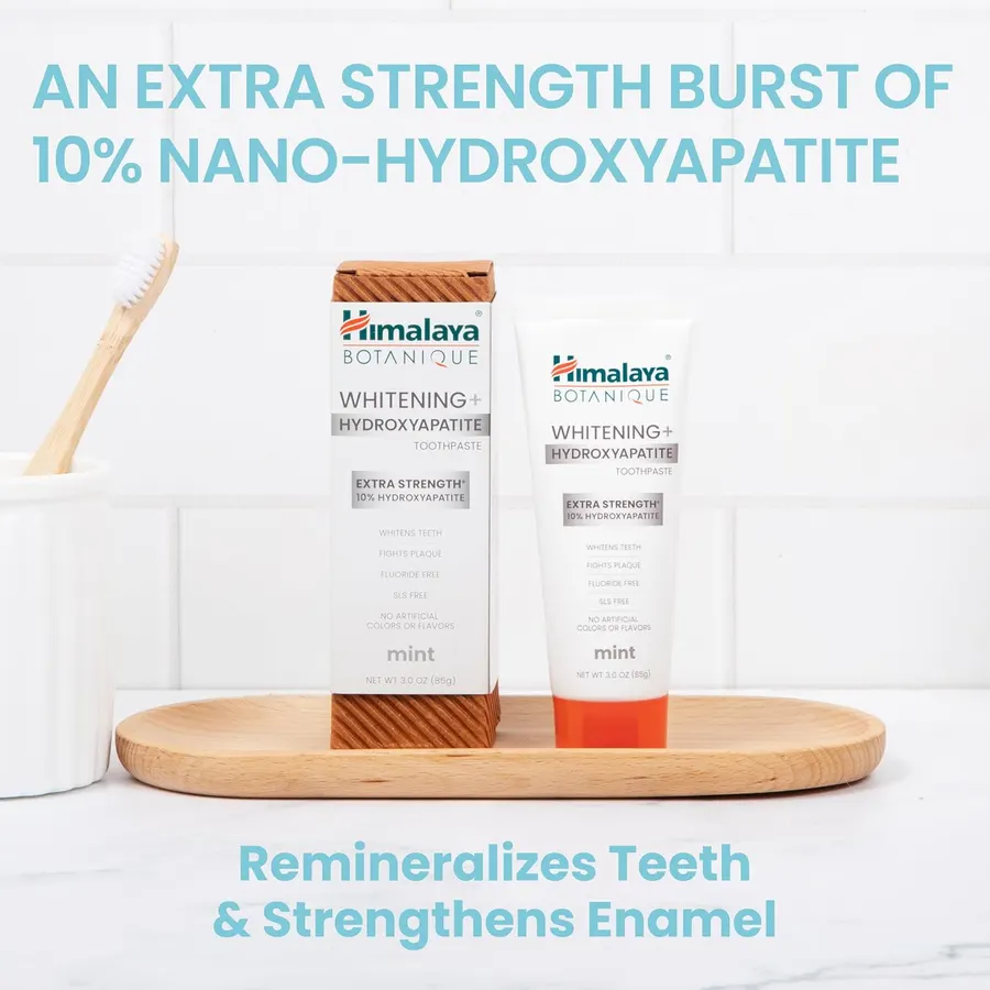 Himalaya Whitening+ Extra Strength 10% hydroxyapatite tube and box